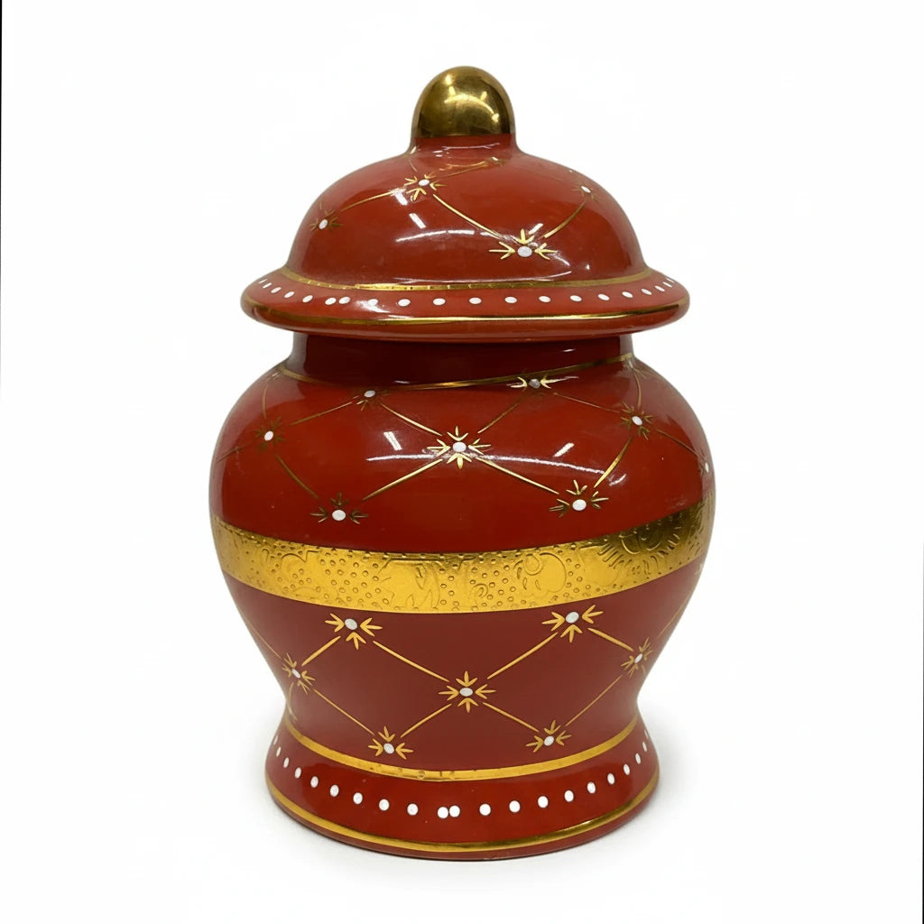 6 inch red vase sopera sold at Botanica Aragba Yomilo