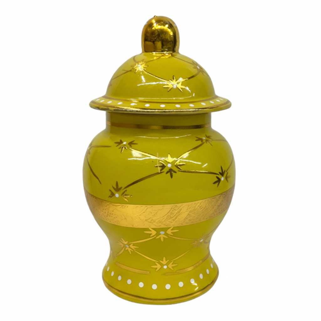6 inch yellow vase sopera sold at Botanica Aragba Yomilo
